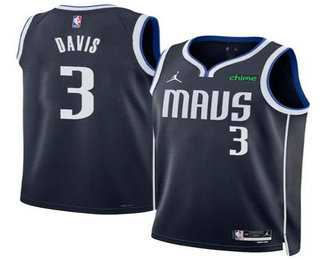 Mens Dallas Mavericks #3 Anthony Davis Navy 2025 Statement Edition Stitched Jersey Dzhi